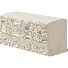 Vouwhanddoekjes, 2-laags, zigzag, naturel, 250 x 230 mm, 3750 vellen (15 x 250 st)