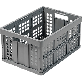 Vouwkrat voor inklapbare trolley CLAX, 46 l, grijs/zwart