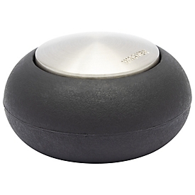 Wagner floor door stopper SOG EH 5176, die-cast zinc, Ø 55 x H 30 mm, screw or adhesive mounting, black/silver