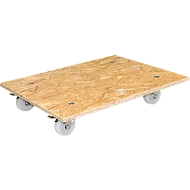 Wagner transport trolley OSB 1172, L 590 x W 490 x H 110 mm, load capacity 250 kg, with locking brake