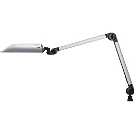 Waldmann AVENUE LED-werkplekverlichting, 570 lm, lichtkleur 4000 K, 360° draaibare arm, zilver metallic
