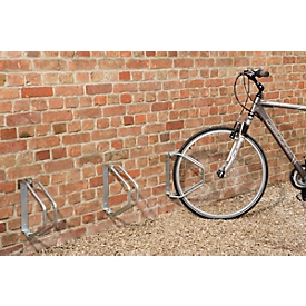 Wall bike rack, tilting 180°, for wheel widths up to 50 mm, W 85 x D 285 x H 328 mm, galvanized steel, 1 space
