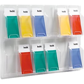 Wall-mounted brochure holder, DIN long, 12 compartments