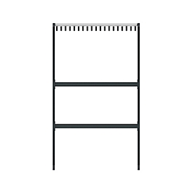 Wall-mounted coat rack Functionals TERTIO DV2, free-standing, 38 hooks, W 1000 mm, aluminum/steel/plastic, silver-dark grey