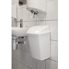 Wandafvalbak met swingdeksel,50 liter, L 310 x B 400 x H 680 mm, wit