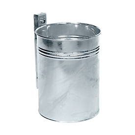 Wandafvalbakken, 35 liter, Ø 330 x H 430 mm, gegalvaniseerd