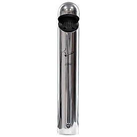 Wandascher Probbax, Volumen 1,7 l, verschliessbar, mit Dach, B 76 x T 76 x H 460 mm, Edelstahl, edelstahlfarben