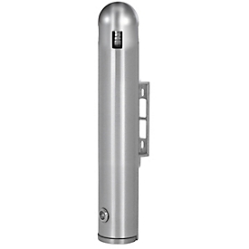 Wandascher Probbax, Volumen 1,8 l, verschliessbar, mit Dach, B 80 x T 80 x H 400 mm, Aluminium, aluminiumfarben