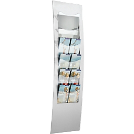 Wandfolderhouder, B 310 x D 100 x H 1020 mm, voor alle formaten, blank aluminium, metaal