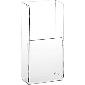 Wandfolderhouder - plexiglas - B 120 x D 75 x H 240 mm- transparant - voor 1/3 A4 formaat - set van 2 stuks