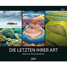 Wandkalender Korsch Bedrohte Naturparadiese 2023, 12 Monatsblätter, L 550 x H 455 mm