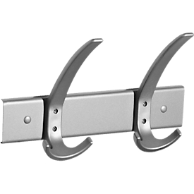 Wandkapstok - alu - 2 x 3-voudige haak