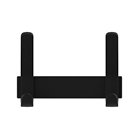 Wandkapstok Functionals JUST 20 Raven Zwart, 4 haken, tot 10 kg, aluminium en kunststof, zwart