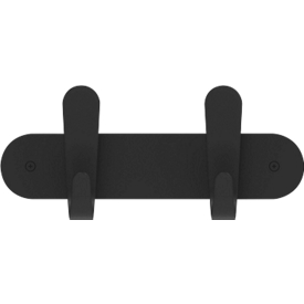 Wandkapstok Functionals KROK HJH 30 Raven Zwart, 4 haken, tot 10 kg, B 300 mm, staal en kunststof, zwart