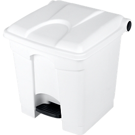 Waste collector with pedal made of polyethylene 30 l, white