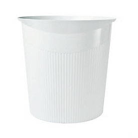 Waste paper basket HAN LOOP, for indoor use, volume 13 l, easy to clean, Ø 280/226 x H 287 mm, plastic, white