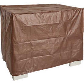 Weatherproof cover for pallet cage, without zipper, brown