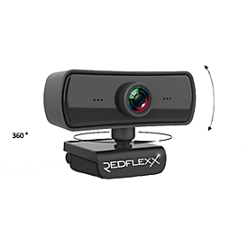 Webcam REDFLEXX REDCAM RC-400, WQHD 1440p, USB 2.0, 360°-panoramaverbinding, videocompressie, zwart