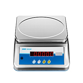 Weegschaal ae ADAM Aqua ABW-8S, niet gekalibreerd, waterdicht, afleesbaarheid 0,5 g/weegbereik tot 8 kg, LED, voeding/batterij, plateau B 245 x D 180 mm, roestvrij staal
