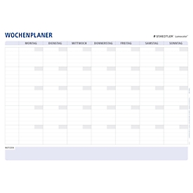 Weekplanner Staedtler Lumocolor® 641 A1-1, formaat A1, droog &amp; nat uitwisbaar, incl. universele pennen &amp; penclips, kunststof