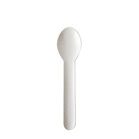Wegwerpbestek Papstar Pure, koffielepel, L 130 mm, biologisch afbreekbaar, gemaakt van FSC®-gecertificeerd papier, wit, 100 st.