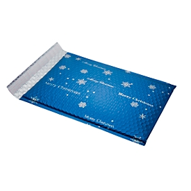 Weihnachts-Luftpolstertaschen Blue Snowflake, mit Haftklebeverschluss, 3 Stück