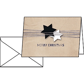 Weihnachtskarte Sigel „Christmas Wrapping“, A6, mit Umschlägen, Glanzkarton, 25 Stück