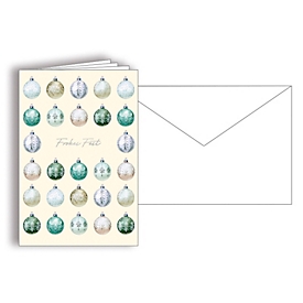 Weihnachtskarten, Silberfolienprägung, strukturierter Karton, Hochformat 11,5 x 17 cm, FSC, inkl. Einlegeblatt & Kuvert