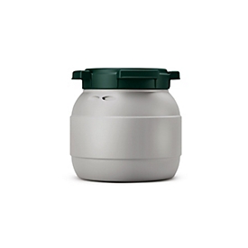 Weithalsfass, Volumen 3,6 l, mit Deckel, mit UN-Zertifizierung, wasserdicht, stapelbar, L 198 x B 198 x H 173 mm, R-HDPE, grau-grün