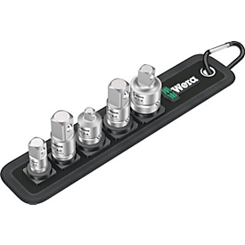 WERA bevestigingsset 781/5, CV-staal, mat verchroomd, voor handmatig en machinaal gebruik, 5-delige set met houder