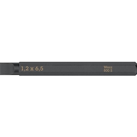WERA Bit 800 S, voor sleufschroeven 6,5 mm, L 70 mm, 1/4 inch aandrijving C6.3, extra taai, 5 stuks