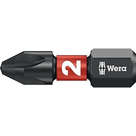WERA Bit 851/1 IMP DC PH2, L 25 mm, 1/4 Zoll C6,3, diamantbeschichtet, Impaktor, 10 Stück