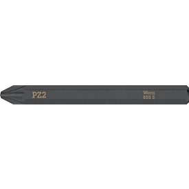 WERA Bit 855 S PZ 2, 70 mm lengte, 1/4 inch aandrijving, extra taai, DIN ISO 1173, 5 stuks