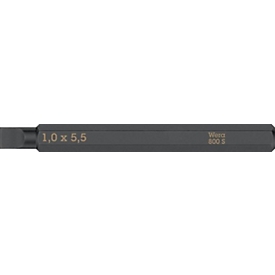 WERA Embout 800 S, pour vis à fente 5,5 mm, L 70 mm, entraînement 1/4 pouce C6,3, extra-rigide, 5 pièces