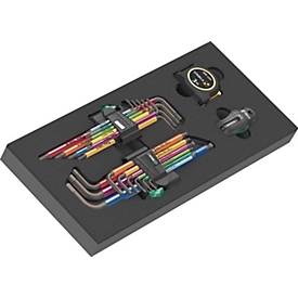 WERA gereedschapmodule 9740, 20-delig, schuiminzet, water- &amp; olieafstotend, B 172 x H 44 x D 392 mm