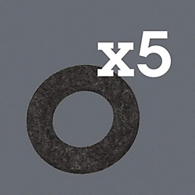 WERA Jeu d'anneaux de remplacement en feutre, 5 pièces, pour porte-embouts art. n° 4000 829 877, évite les traces d'abrasion