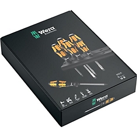 WERA Jeu de tournevis 932/6, 6 pces. fente/PH, manche 2K, capuchons de frappe, lames hexagonales traversantes