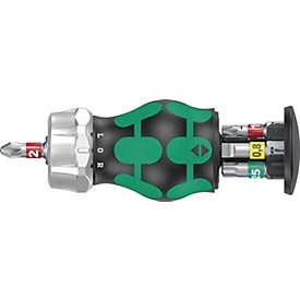 WERA Magazin-Bithalter KK Stubby Magazin RA 1, 6-tlg., Schlitz/PH/Sternprofil, Ratschenfunktion, L 115 mm