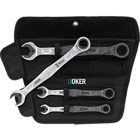 WERA reversible ratchet wrench JOKER, set with 4 pieces in roll bag