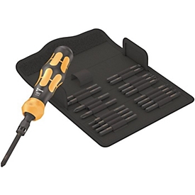 WERA schroevendraaierset KK 90 Set 1, 19-delig, PH/PZD/TX/6-kantig/gleuf, met slagmoersleutelfunctie