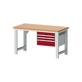 Werkbank cubio W-1577/11-237, purperrood