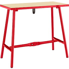 Werkbank, klappbar, Multiplexplatte B 1000 x T 500 x H 850 mm, belastbar bis 100 kg, fertig montiert