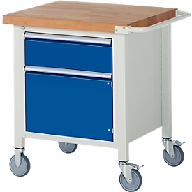 Werkbank Serie 8152, fahrbar, mit Schublade, B 750 x T 700 x H 880 mm