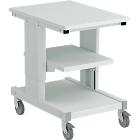 Werkplaatswagen Treston CONT705-41, werkblad & legbord, als extra ruimte voor werktafels, handmatig in hoogte verstelbaar, tot 150 kg