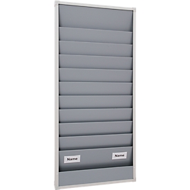 Werkstattplaner Eichner, 2-bahnig, 10 Schienen, für bis zu 20 Auftragstaschen des Formates A4, B 554 x H 1282 mm, Kunststoff, grau