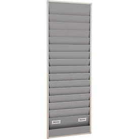 Werkstattplaner Eichner, 2-bahnig, 15 Schienen, für bis zu 30 Auftragstaschen des Formates A4, B 554 x H 1757 mm, Kunststoff, grau