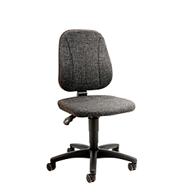Werkstoel 9653, stoffen bekleding, wielen, antraciet