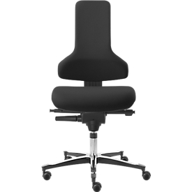 Werkstoel Tec profielen IS 2011 BS2, synchroonmechanisme met verstelling van zitneiging en zitdiepte, zonder armleuningen, zwart