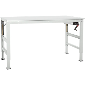 Werktafel Ergo K, met zwengel,  1000 x 800 mm, tafelblad melamine, lichtgrijs