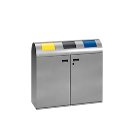 Wertstoff-Sammelstation, Halbrundkopf, silber